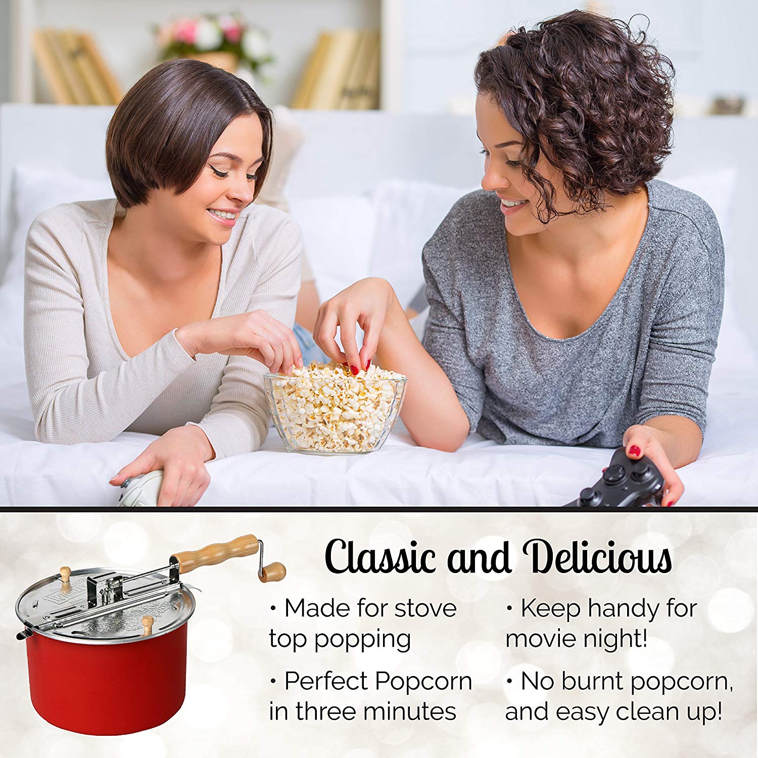 Red Whirley Pop Stovetop Popcorn Popper Buy&Ship MY Shop Worldwide