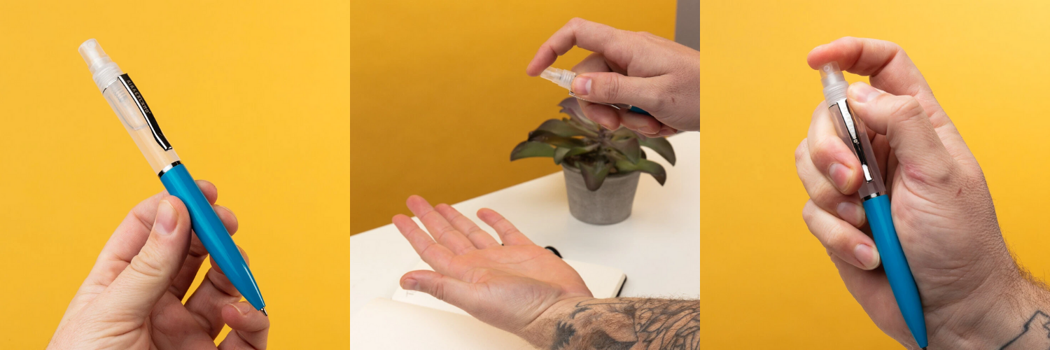 write spray hand sanitiser pen