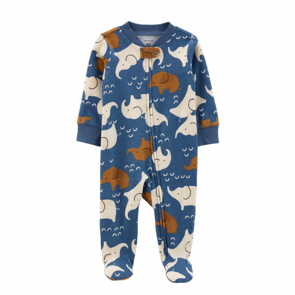 Baby Elephant ZIp-Up Cotton Sleep & Play-Sale-USD4.79