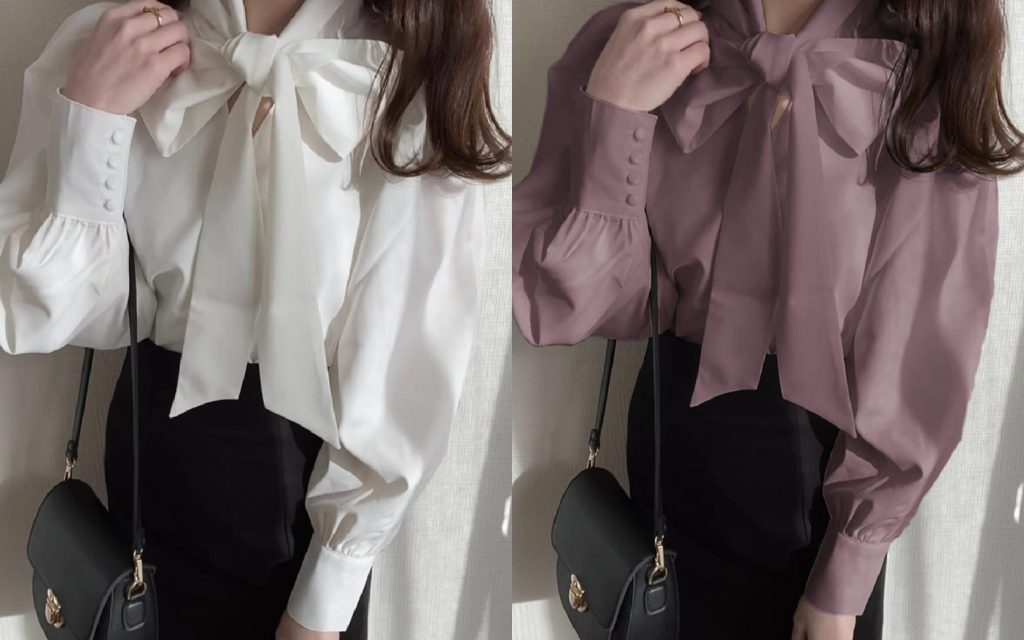 Ribbon tie blouse-JPY1,199-GRL-sales-2022