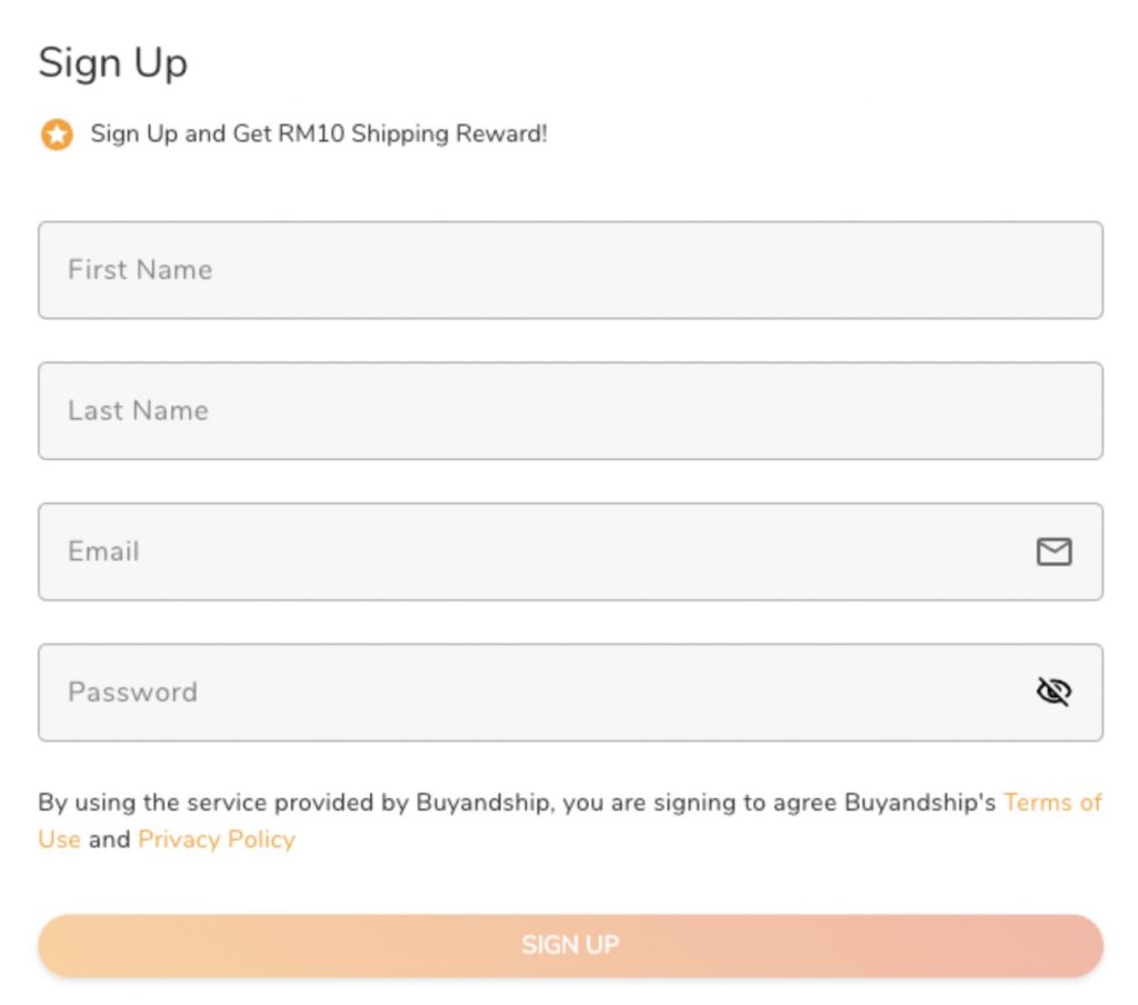 Amazon Shopping Guide 2-Regsiter as Buyandship's member