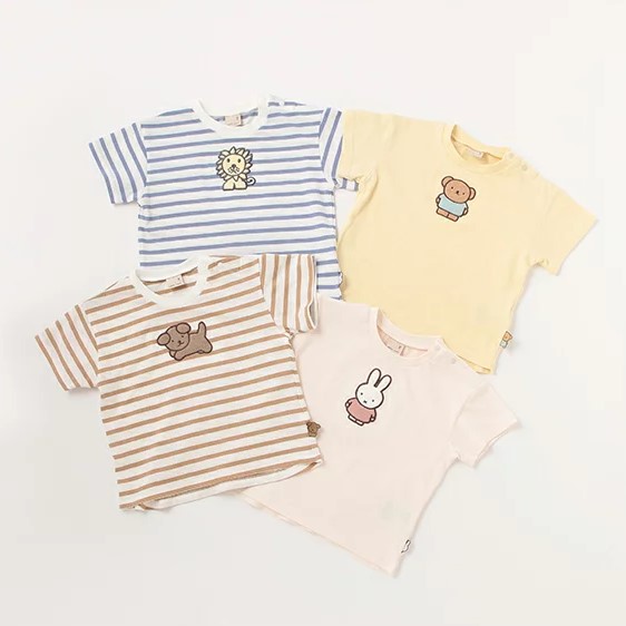 Miffy short sleeve tshirt with snuffy and boris bear - rakuten japan