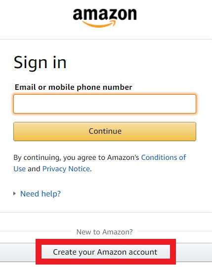 Amazon US Tutuorial: Create Account