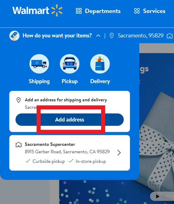 walmart shopping tutorial 4- browse on walmart and add buyandship's warehouse address