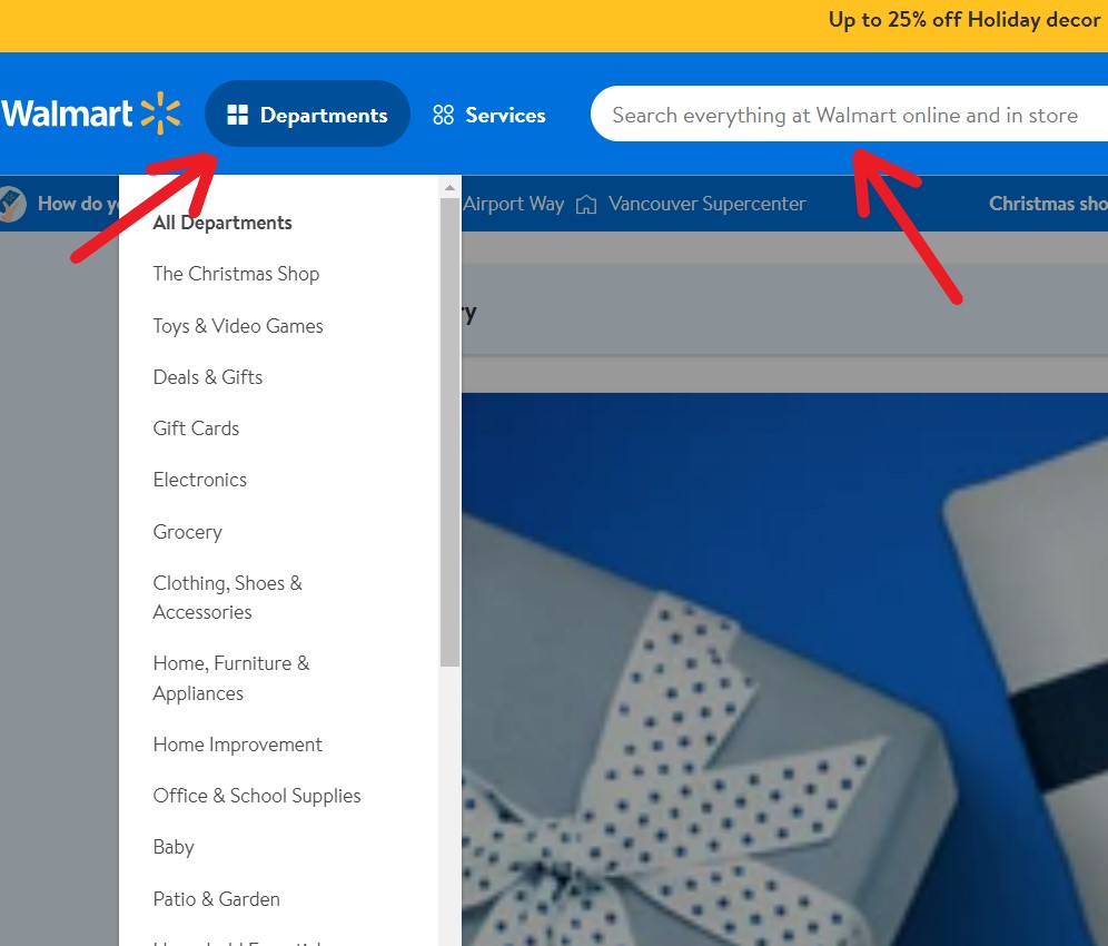walmart shopping tutorial 6 - browse categories on walmart or search 