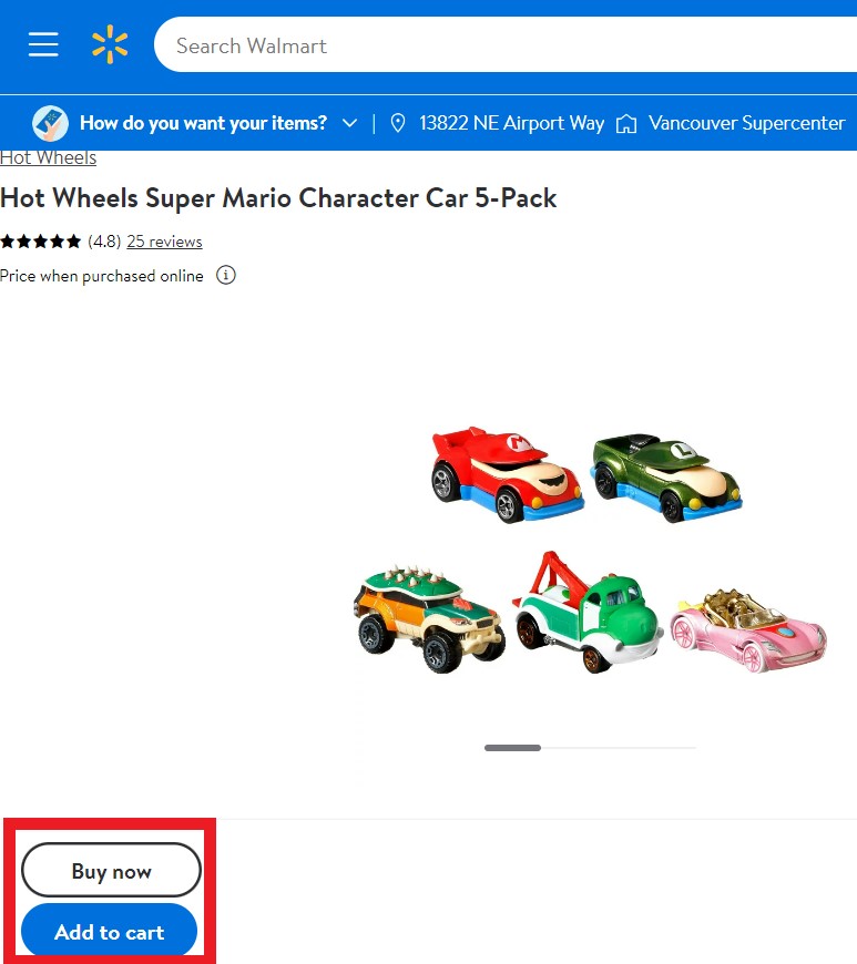 walmart shopping tutorial 7- add to cart on walmart 