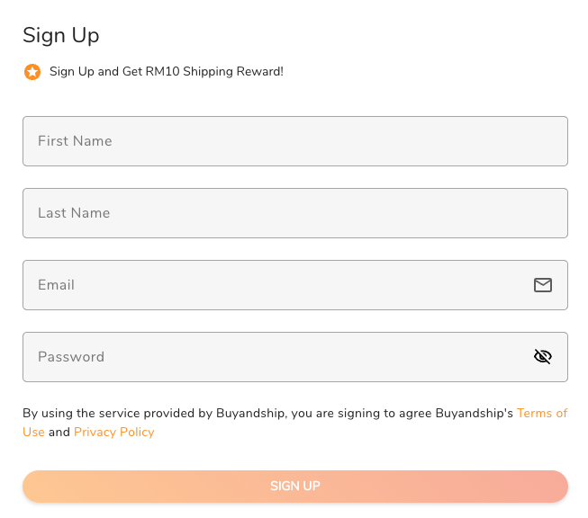 Rakuten Japan Shopping Tutorial 2: fill in your details and sign up on Buyandship