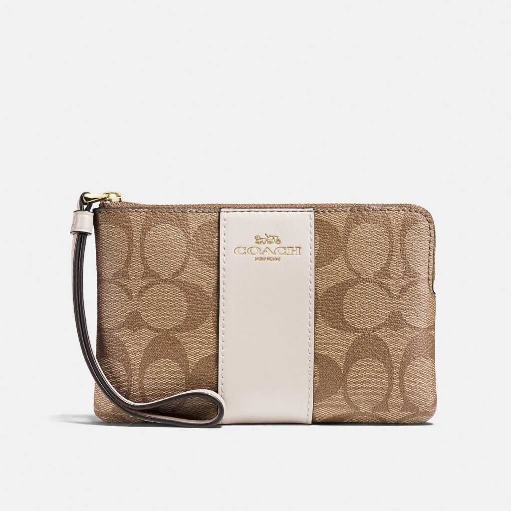 Coach Outlet CA Zip Wristlet in Signature Canvas S$35