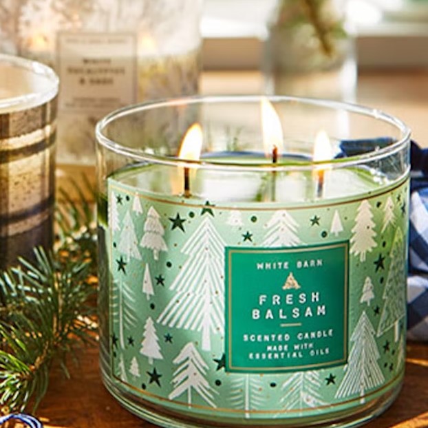 Bath and Body Works Popular Products: Fresh Balsam 3-Wick Candle 