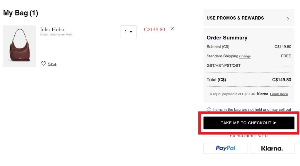 Coach outlet klarna deals