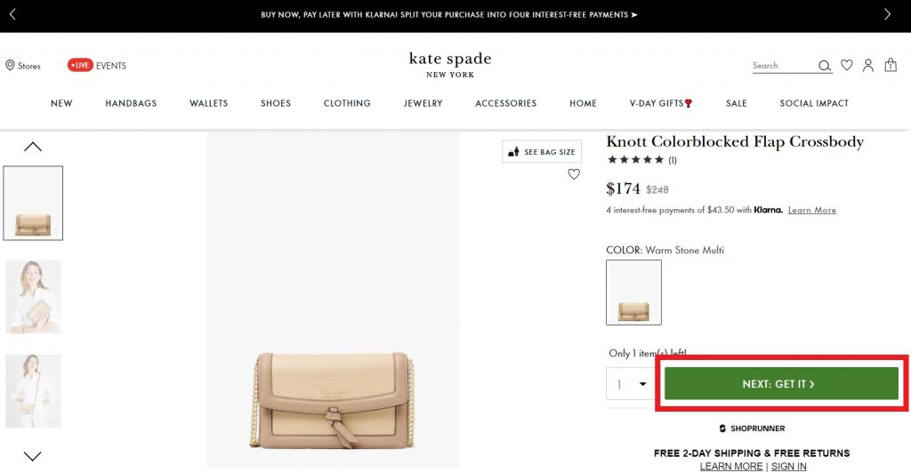 Kate Spade USA Shopping Tutorial 4: Add items into cart