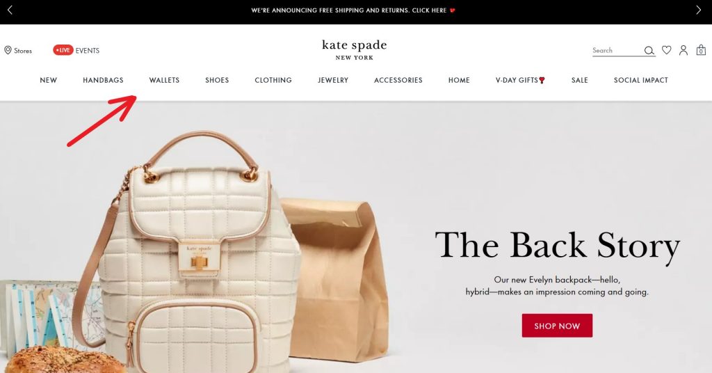 Kate Spade USA Shopping Tutorial 3: visit Kate Spade USA website and browse