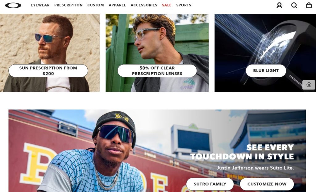 Oakley US Shopping Tutorial 3: visit Oakley USA online store and start browsing