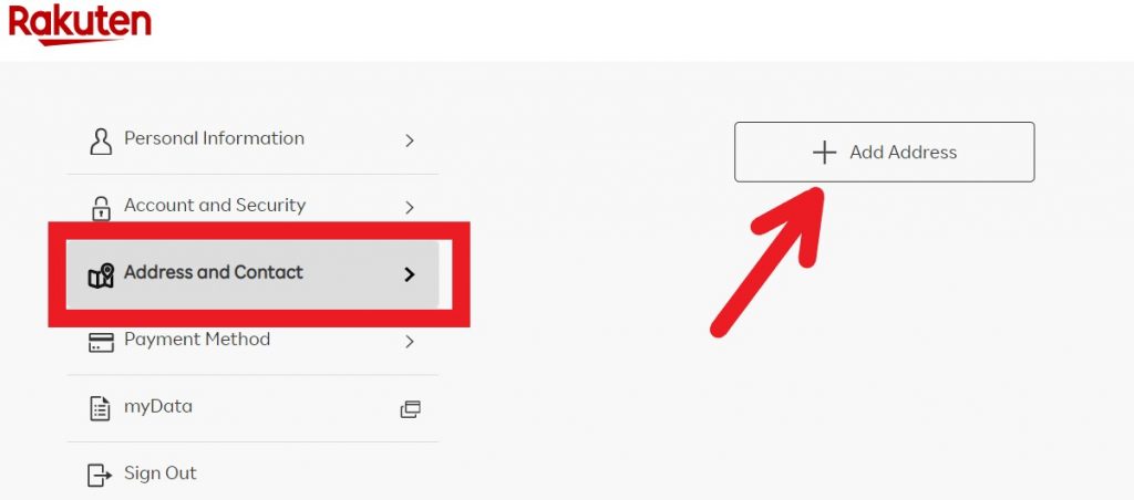 Rakuten Member Registration Tutorial 8: add personal address to your Rakuten account