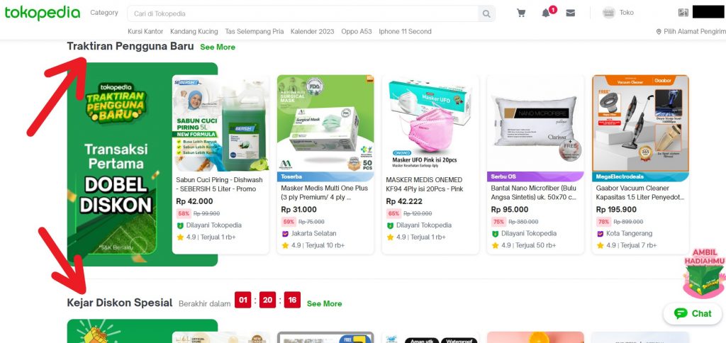 Tokopedia Shopping Tutorial 6 : start browsing on Tokopedia, through category or shopping events 