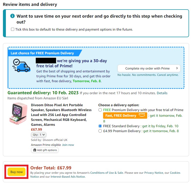 Amazon UK Shopping Tutorial 5: review cart items and confirm order