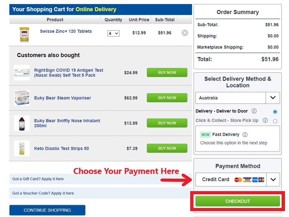 Chemist Warehouse AU Shopping Tutorial 5: see your cart items and checkout