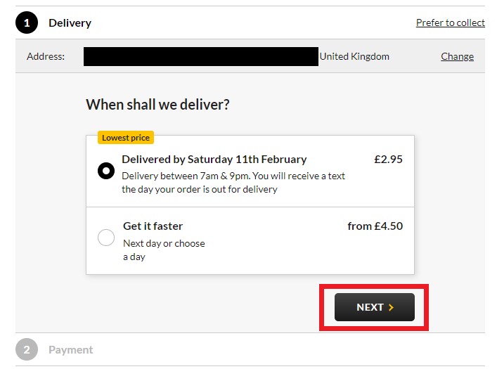 George @ ASDA UK Shopping Tutorial 9: choose delivery options