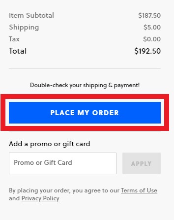 J.Crew US Shopping Tutorial 9: place order