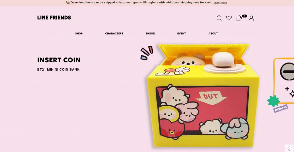 Line Friends US Shopping Tutorial 3: visit website and start browsing