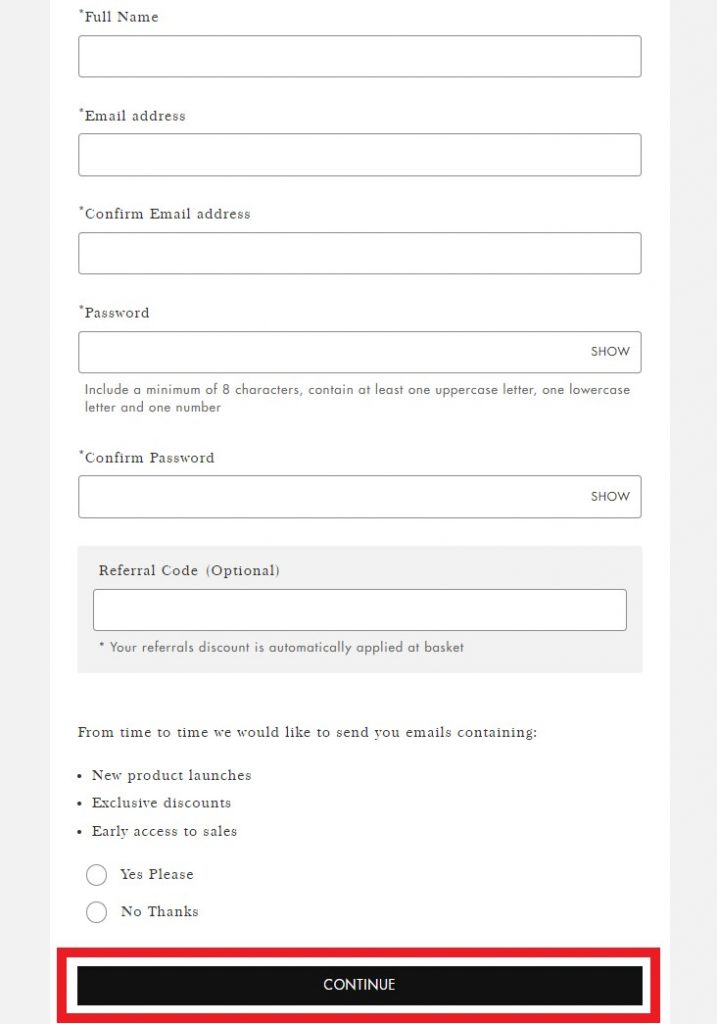 MyBag Member Registration Tutorial 2: fill in personal details including name and email