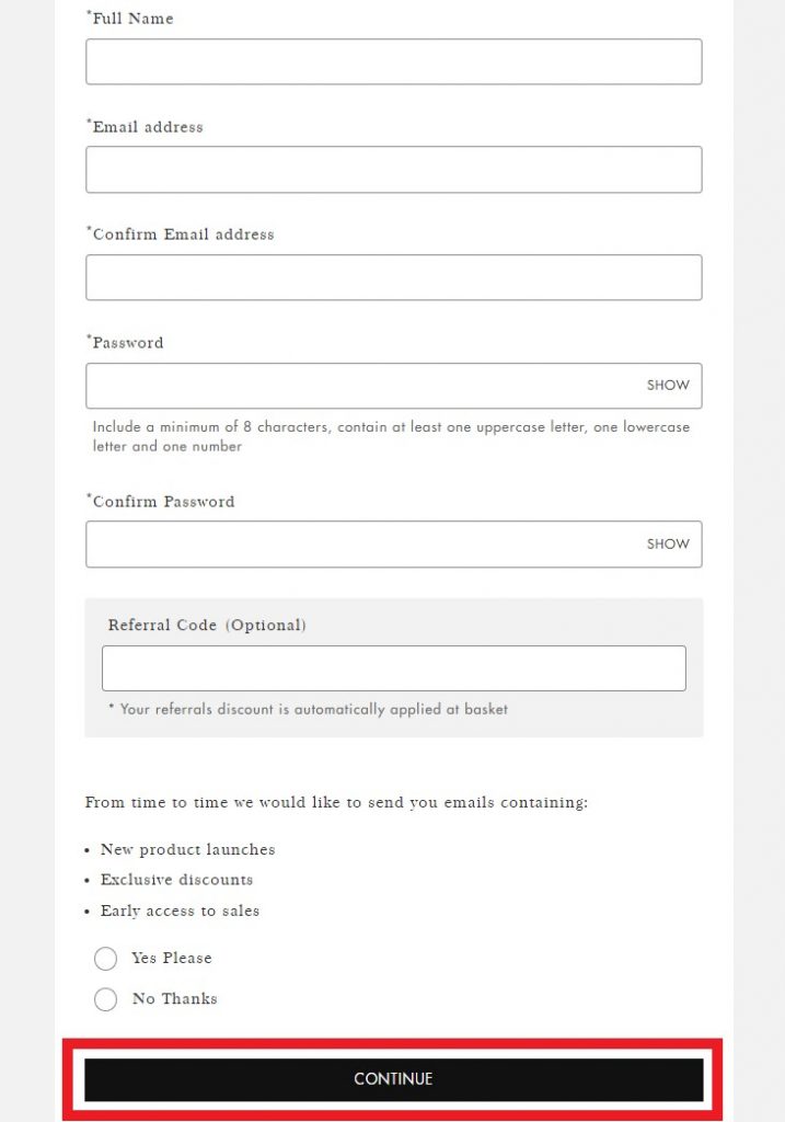 MyBag Member Registration Tutorial 2: fill in personal details including name and email 