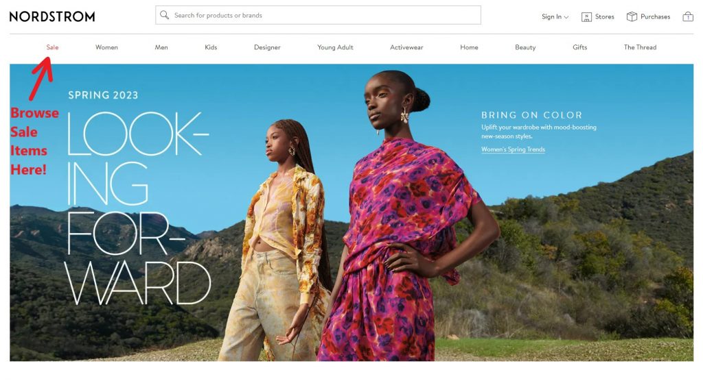 Nordstrom US Shopping Tutorial 3: visit Nordstrom website and start browsing