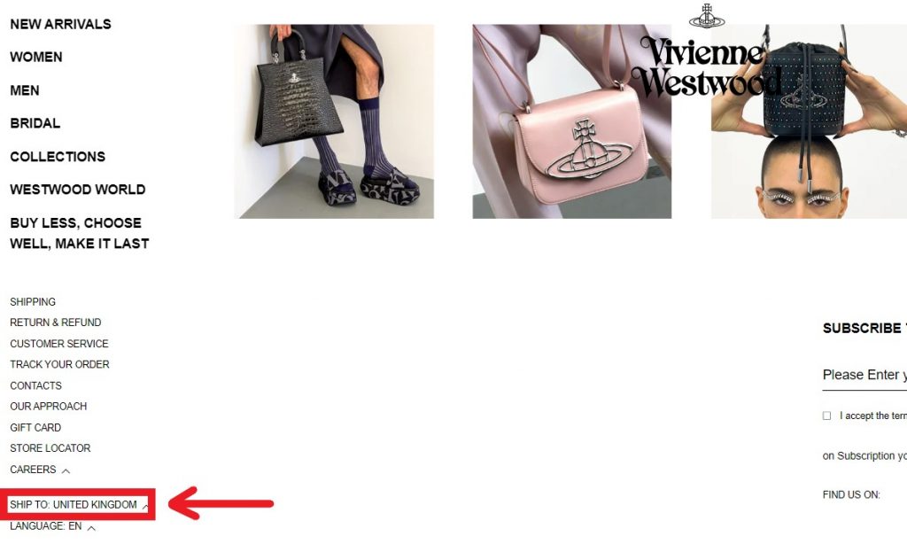 Vivienne Westwood UK Shopping Tutorial 3: visit official website