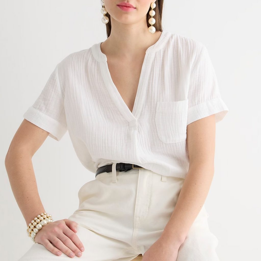 J Crew V Neck Soft Gauze Top