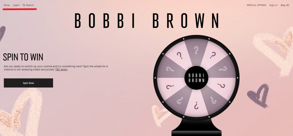 Bobbi Brown UK Shopping Tutorial 3: visit website and start browsing
