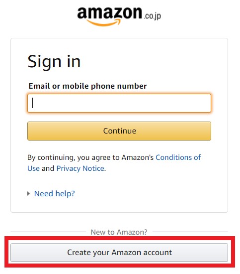 Amazon JP Registration Tutorial 1: create an account