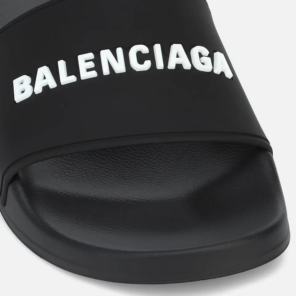 Mytheresa Balenciaga Logo Rubber Slides