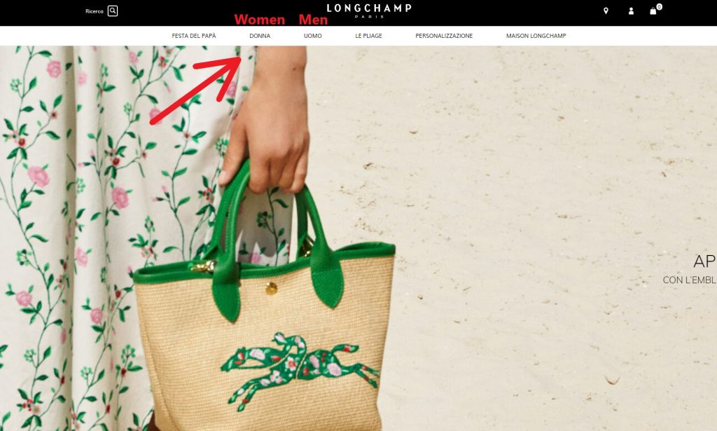 Longchamp IT Shopping Tutorial 3: vsiit website and start browsing