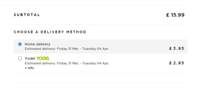 Mango Outlet UK Shopping Tutorial 7: check your cart and choose delivery method