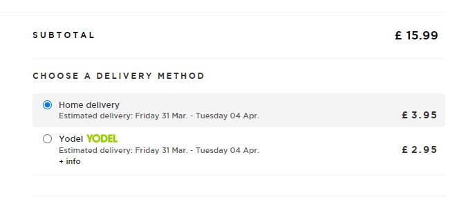 Mango Outlet UK Shopping Tutorial 7: check your cart and choose delivery method
