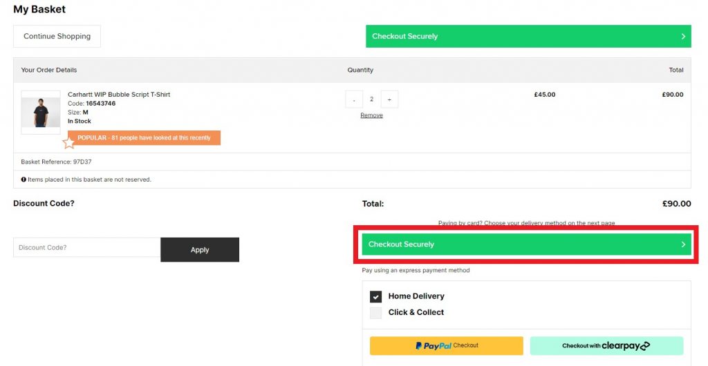 size? UK Shopping Tutorial 5: checkout securely 