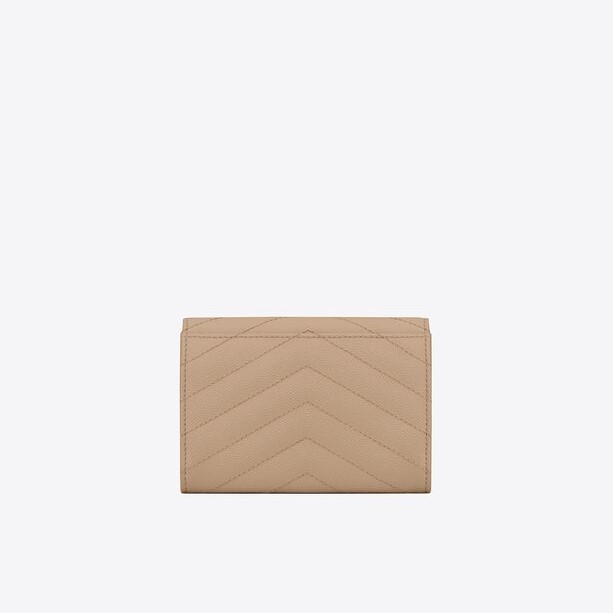 YSL Italy CASSANDRE MATELASSÉ SMALL ENVELOPE WALLET IN GRAIN DE POUDRE EMBOSSED LEATHER