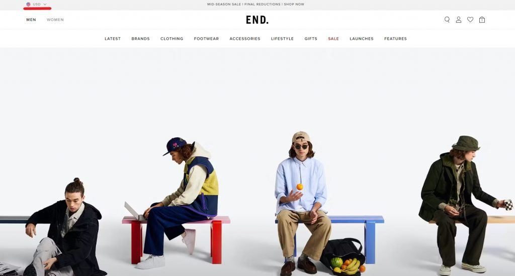 END Clothing US Shopping Tutorial 3: visit website and browse