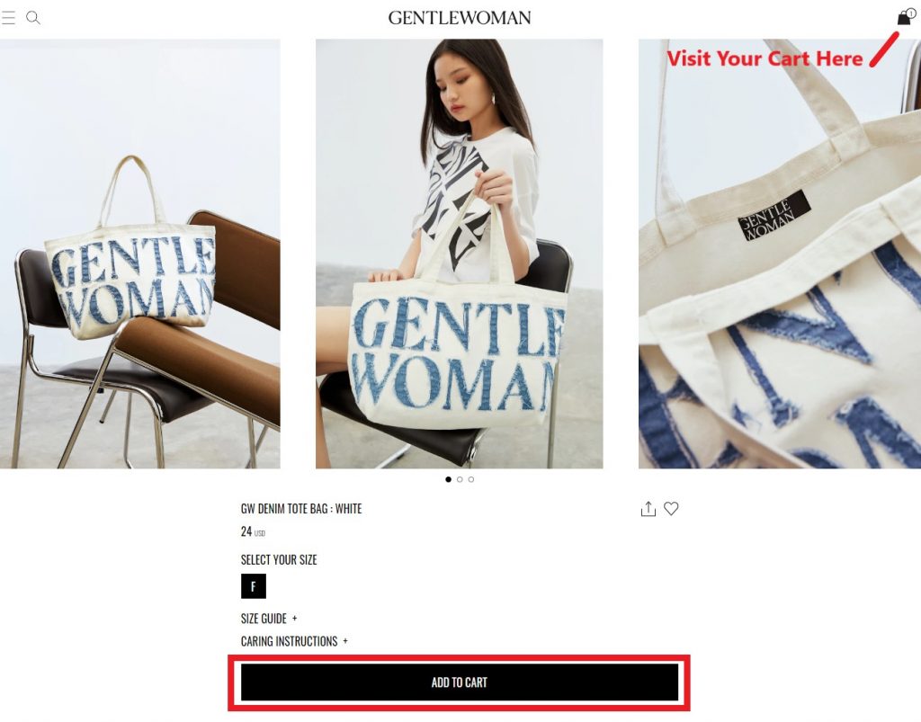 Gentlewoman Thailand Shopping Tutorial 4: add items into cart 
