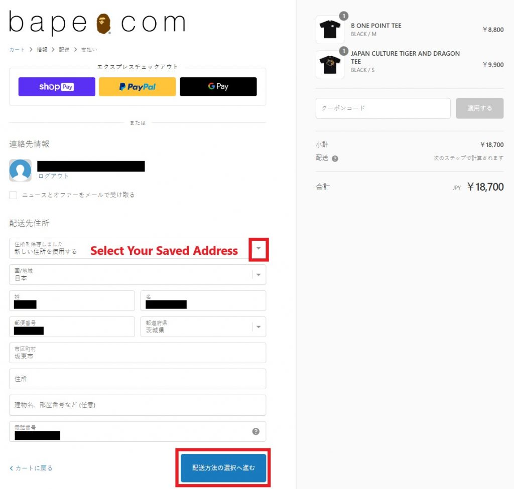 BAPE Japan Shopping Tutorial 8: revisit cart and checkout