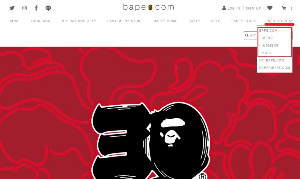 BAPE Japan Shopping Tutorial 3: visit website and start browsing