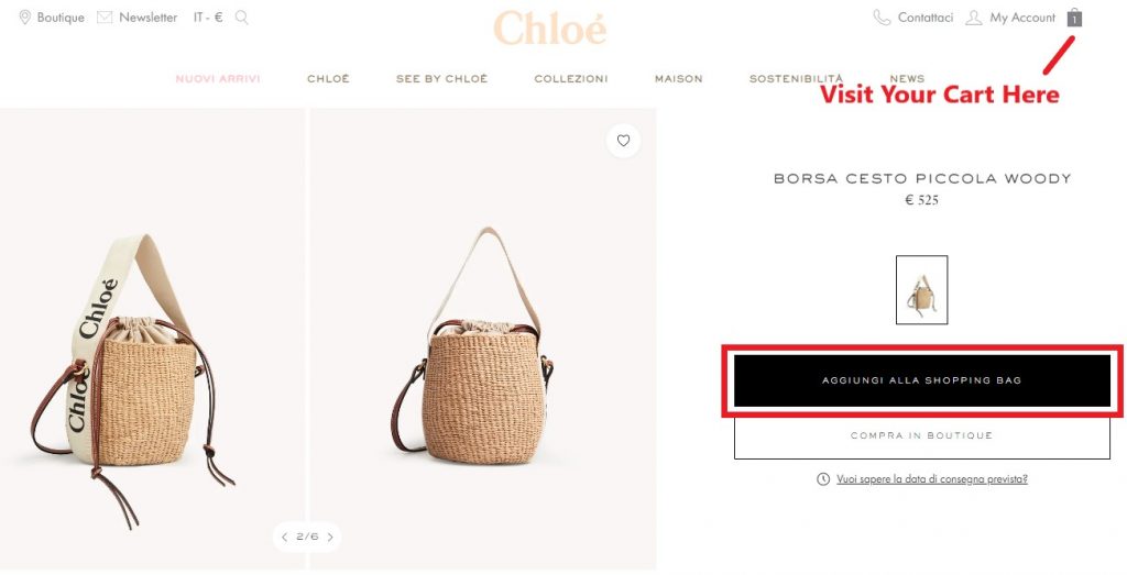 Chloé IT Shopping Tutorial 4: add items into cart