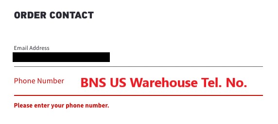 Hollistetr US Shopping Tutorial 8: enter BNS US warehouse tel number