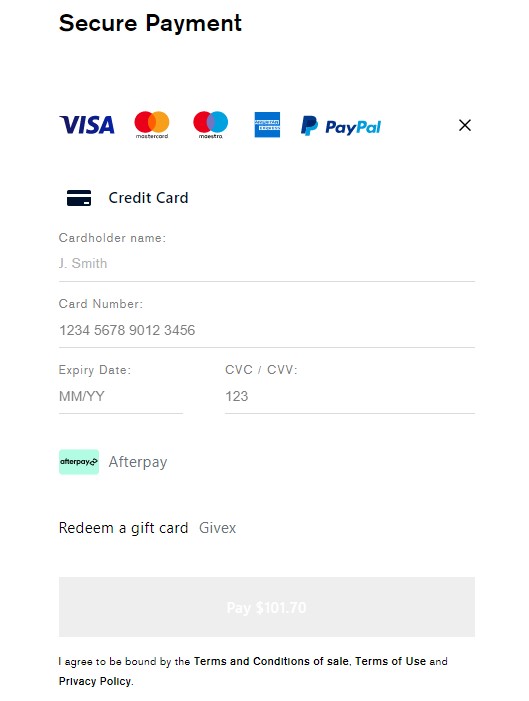 Hunter CA Shopping Tutorial 9: choose payment method