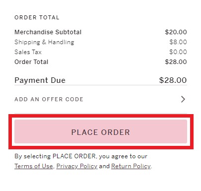 Victoria Secret US Shopping Tutorial 9: place order