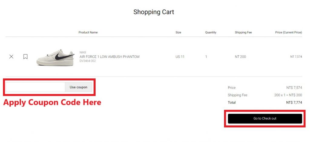 AREA 02 Shopping Tutorial 8 : apply coupon code