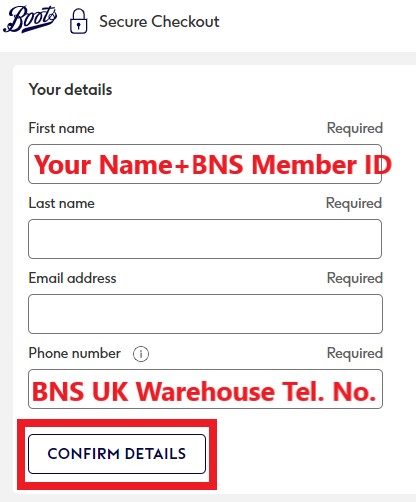 Boots UK Shopping Tutorial 6: personal details