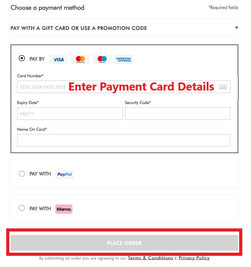 Cath Kidston UK Shopping Tutorial 10: payment 