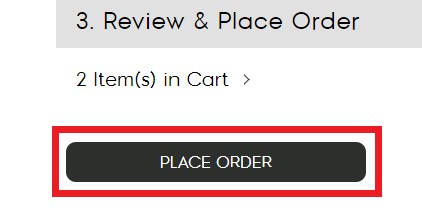 Kipling US Shopping Tutorial 9: click place order to complete your checkout