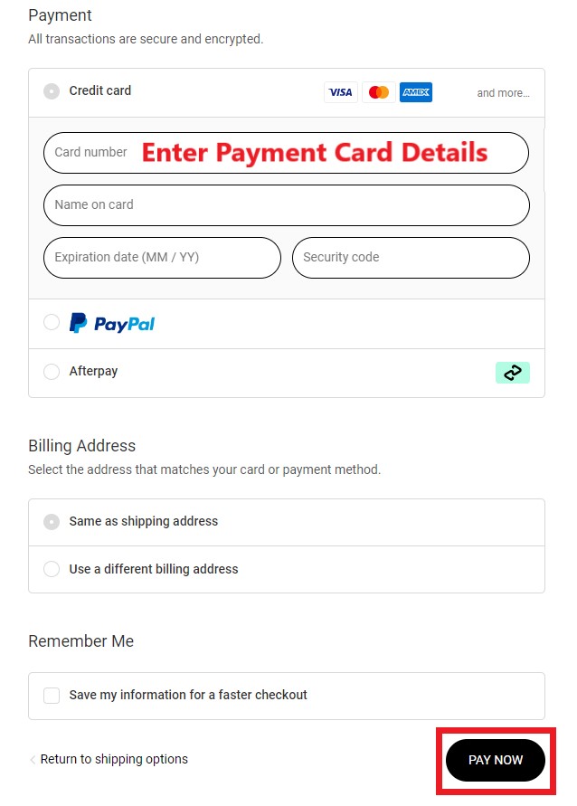 MAAP AU Shopping Tutorial 7: choose payment method